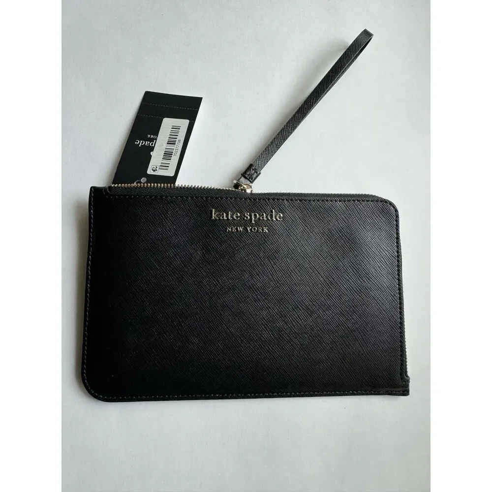 NWT Kate Spade Black Zip Up Wallet/ Wristlet in Black